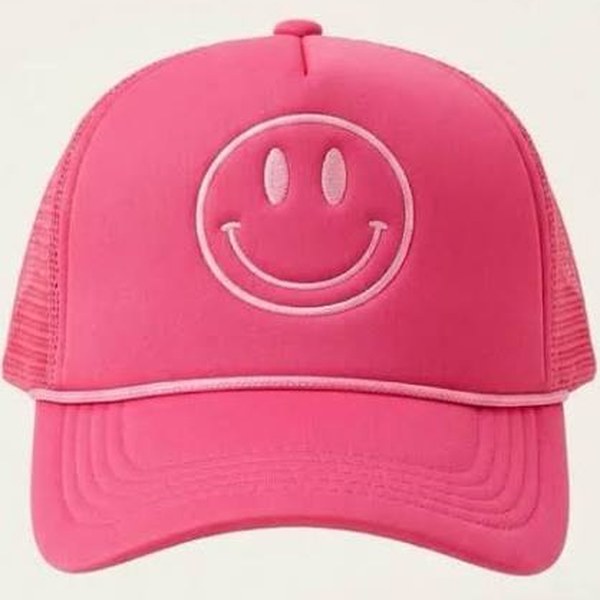 Pink Smiley Face Trucker Hat